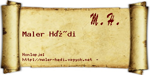 Maler Hédi névjegykártya